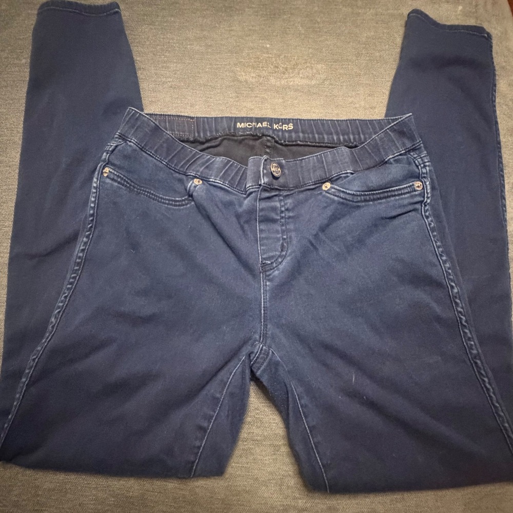 Michael Kors Womens Skinny Jeggings Dark Wash Indigo Pull On‎ Size 4